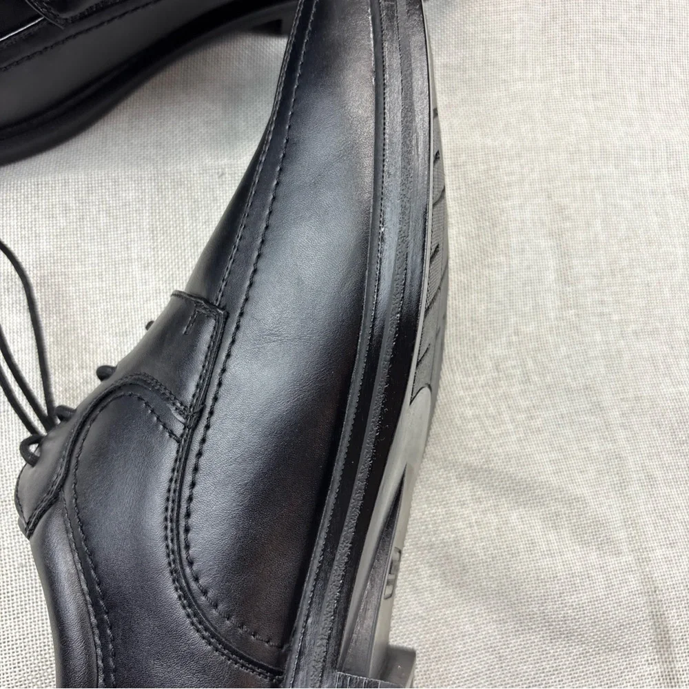 Dockers Mens Manvel Black Leather Dressy Oxfords Size 15M